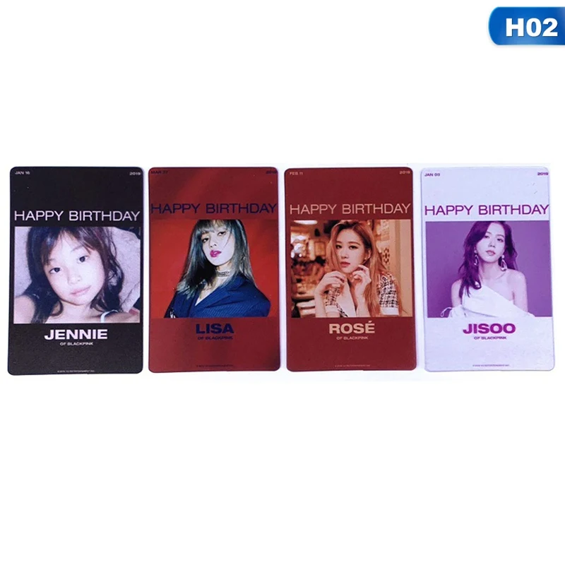 4 шт./компл. Kpop Blackpink ПВХ прозрачная Фотокарта Jennie Rose Collective Cards с днем рождения HD Photocard