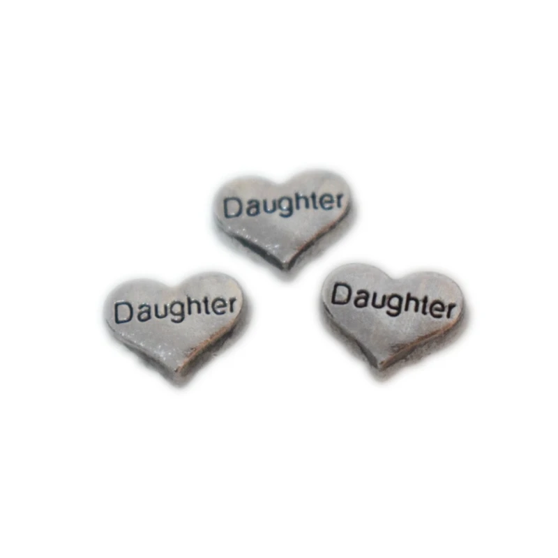 Family Member Daughter Floating Charms For Living Memory Glass Floating Locket Pendants Necklace DIY Accessories 10pcs/lot