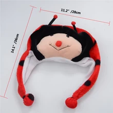 Смешные Божья коровка плюшевые, для взрослых шляпа мультфильм животных зима день рождения шапки Шляпы для косплея