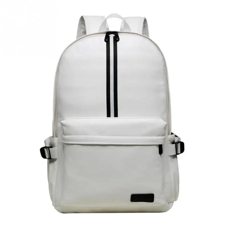 

Large Capacity Storage PU Leather Adult Unisex Backpack Travel Zipper School Bag Solid Color Simple Practical Adjustable