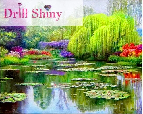 

CNA 5D DIY Diamond Painting Full Diamond Needlework Spring Lake Landscape Ribbon Emboridery 3D Cross Stitch Kits Room Decor