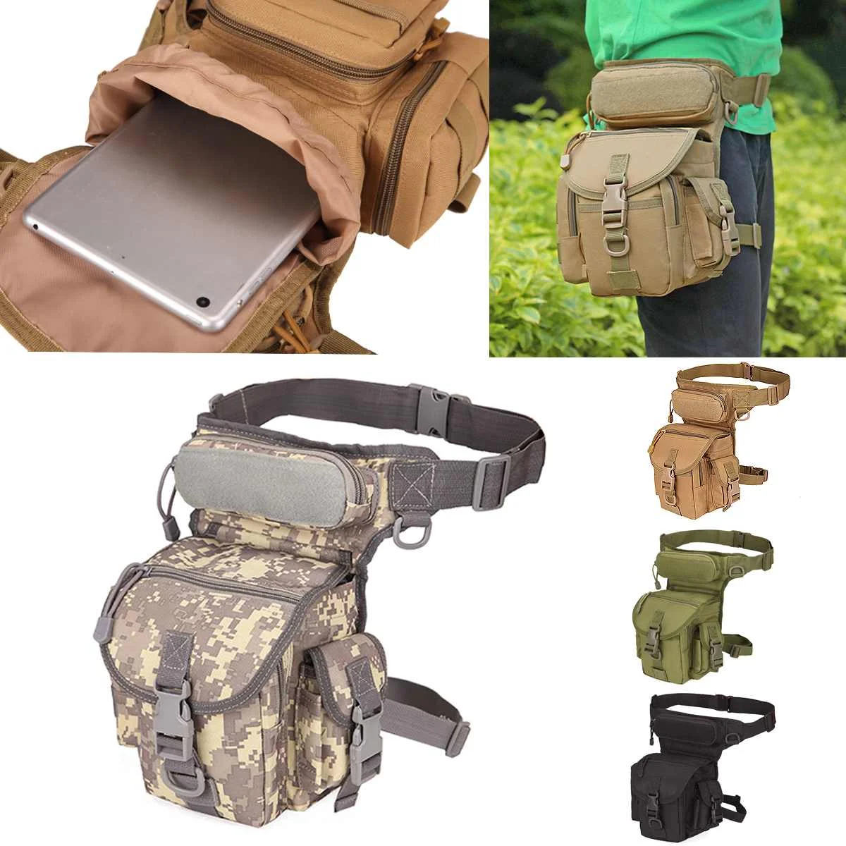 Военная Тактическая Сумка для ног, поясная сумка, Охотничья сумка, поясная сумка для езды на мотоцикле, мужская сумка 800D, военная поясная сумка