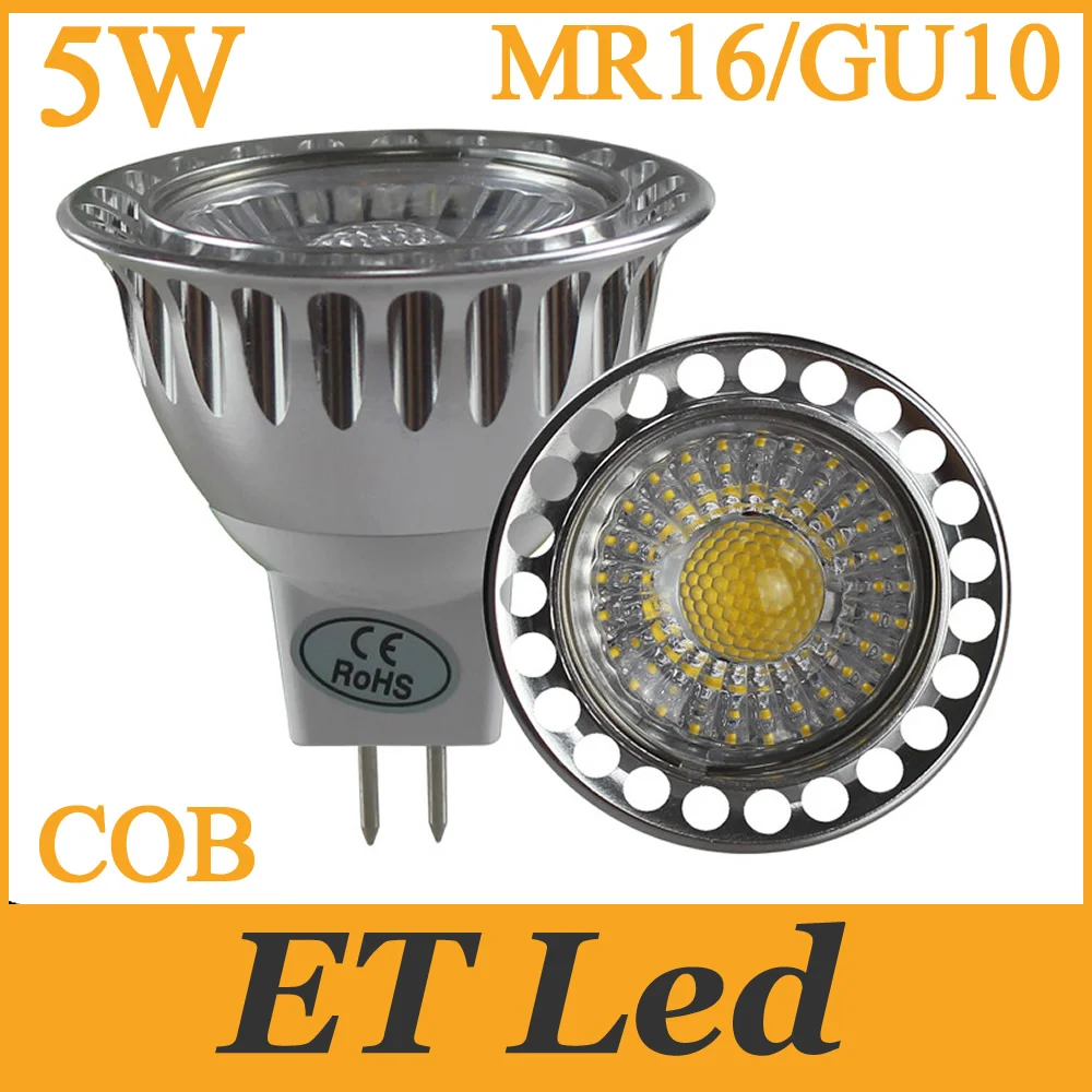 

Factory Directly GU10 MR16 Led Spotlights COB Dimmable 5W 450Lm 60 Beam Angle Warm White Cool/Nature White CRI 88 CE&ROHS UL