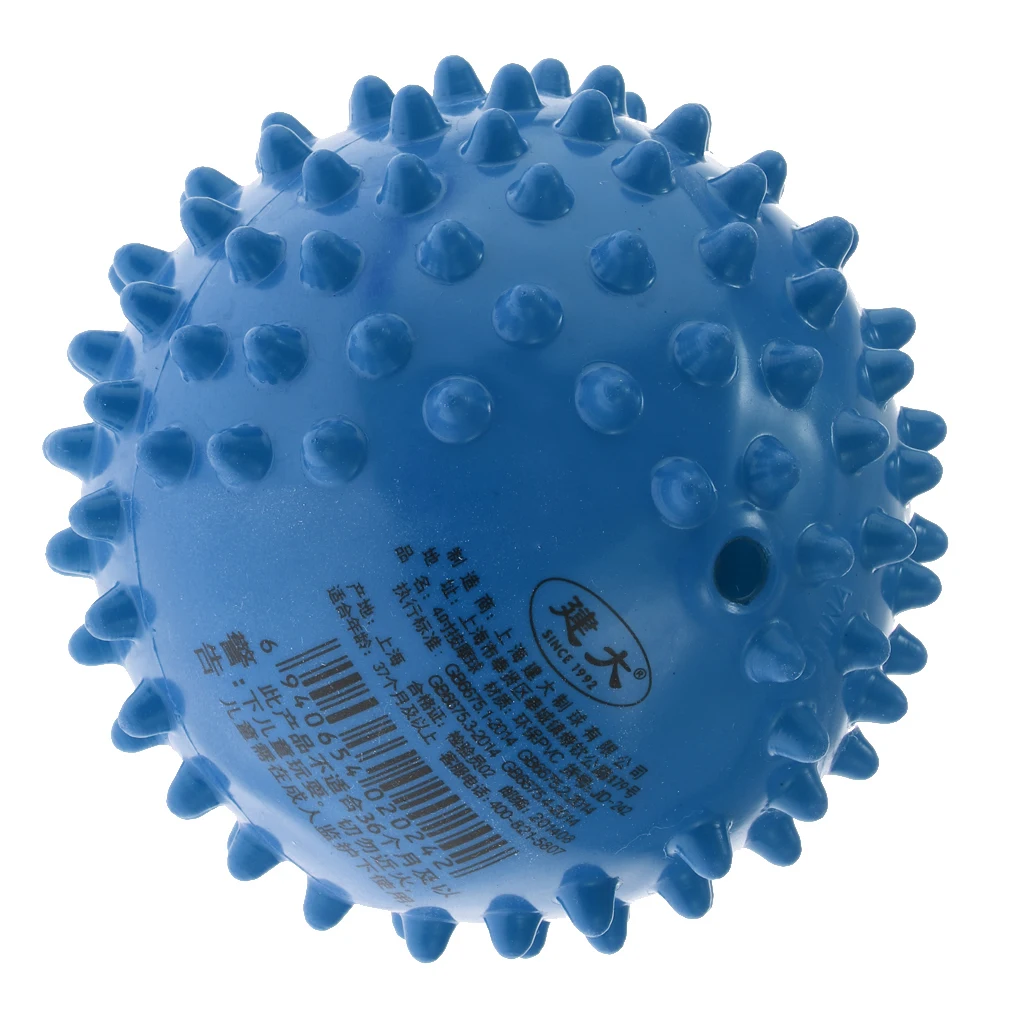 4 Inch Blue PVC Inflated Knobby Bouncy Ball Massage Sensory Ball Kids Toy