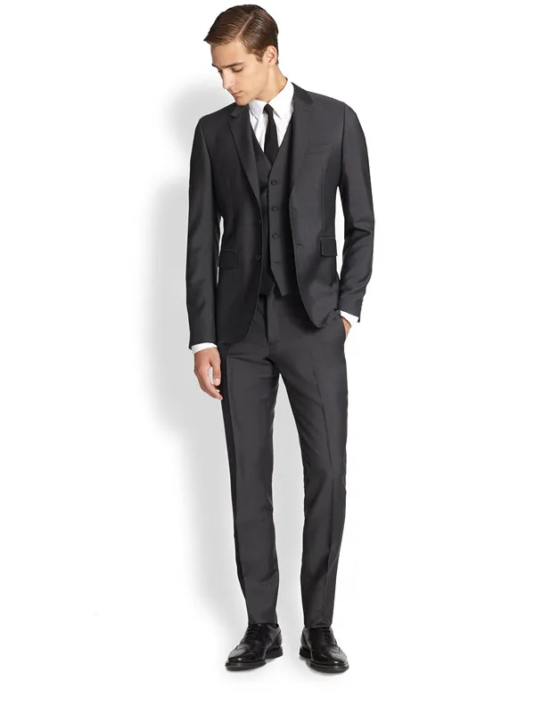 Мужской костюм высокого качества с двумя пуговицами, 3 предмета(куртка+ брюки+ жилет+ галстук), блейзер для выпускного вечера, Terno Masculino Trajes De Hombre 148