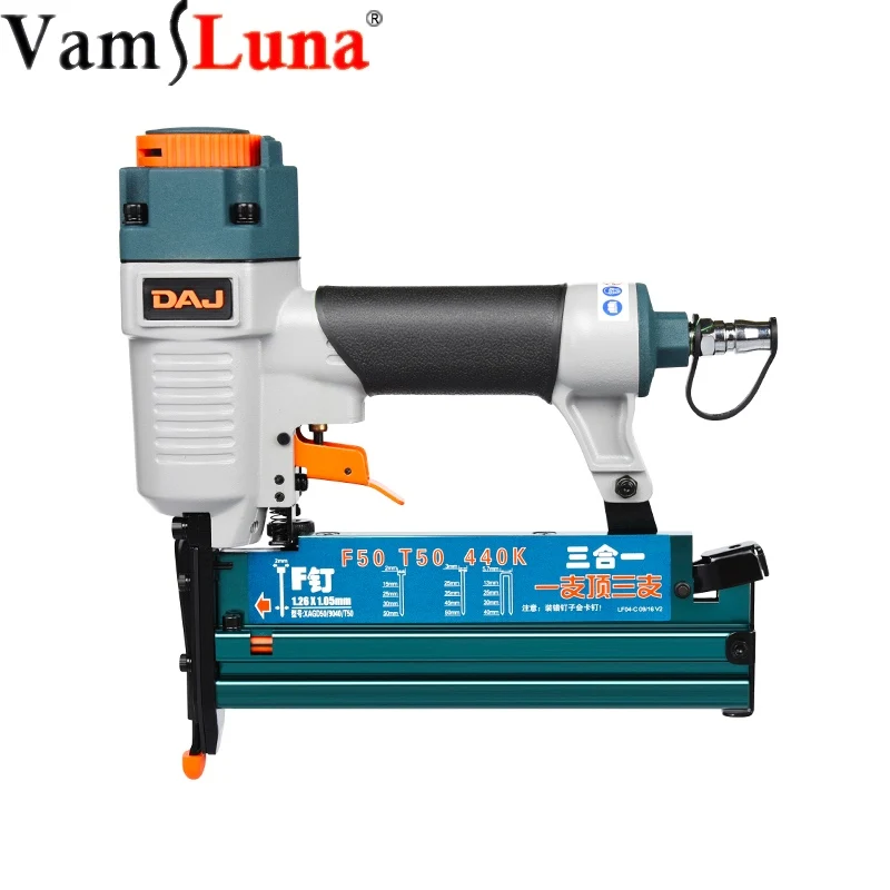 Portable 3 in 1 Air Brad Nail Gun Stapler Pneumatic Finishing Nail Tool For Carpenter