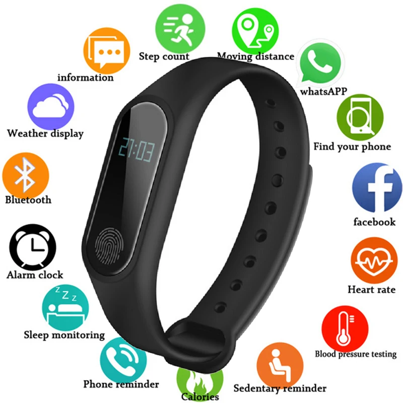 Smart Band Waterproof with Heart Rate Monitor New Smart Wristband Pedometer Fitness Tracker Smart Watch Women Men Sport Watch