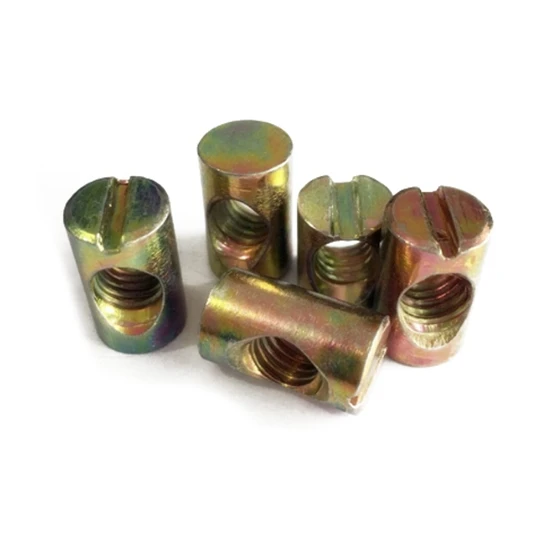 25Pack M6 Barrel Nuts Cross Dowels Slotted Nuts for Furniture Beds Crib