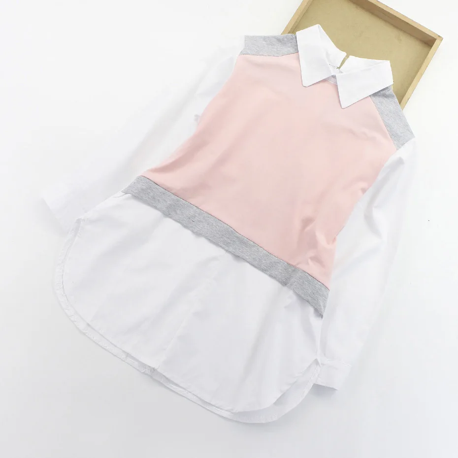 Artishare/блузка для девочек детская одежда в стиле пэчворк для подростков универсальные детские топы, рубашки детская одежда с отложным воротником для девочек 8, 10, 12