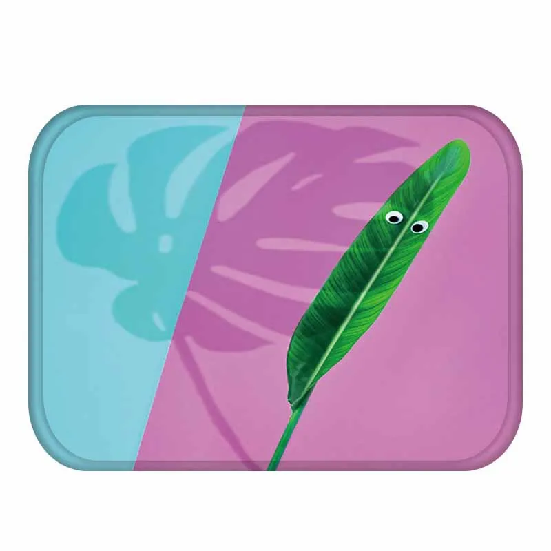 Beautiful Tropical Leaves Floral Decoration Long Floor Mat Carpets for Living Room Kitchen Bathroom Carpet Bedside Rugs