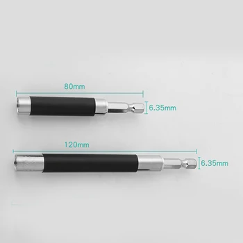 

Extension Hex Screw Socket 2pcs 80-120mm Drill Bit Holder Adapter Magnetic Impact Driver Drill Bit For Home Tools