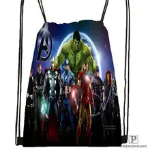 Пользовательские Человек-паук Мстители Drawstring сумка-рюкзак милый рюкзак детский Ранец(черный назад) 31x40 см#180611-01-27