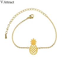 V привлечь 10 шт. Летние фрукты браслет Нержавеющая сталь деликатес ананас Браслеты и браслет BFF ювелирные изделия