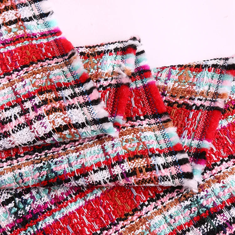 Шерстяное твидовое пальто из окрашенной пряжи сезон осень зима fabrics 410gsm|Ткань| |