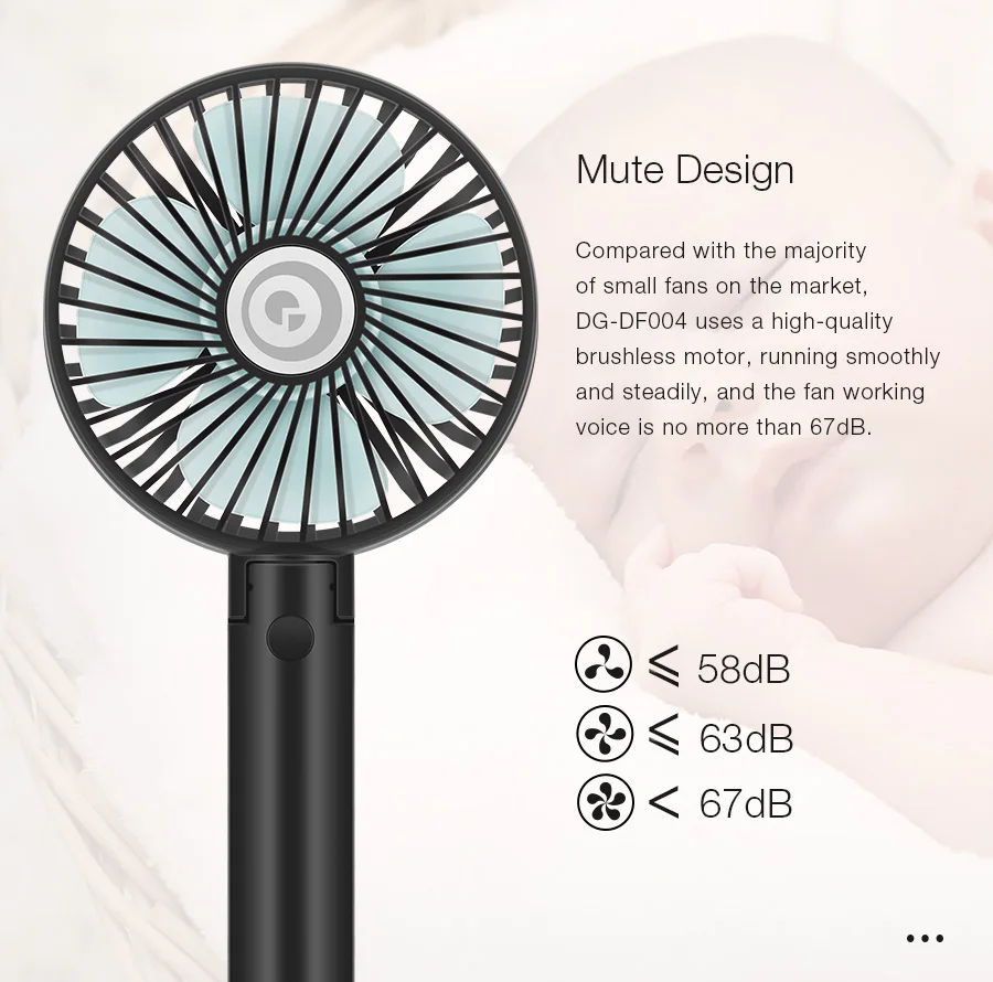 Digoo DF-004 Foldable USB Charging Fan Portable Mini Handheld Speed Adjustable Cooling Fan Regulation