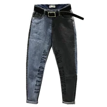 Женские джинсы, весна, новая мода, Хит, colrt, с буквами, свободные, до щиколотки, шаровары