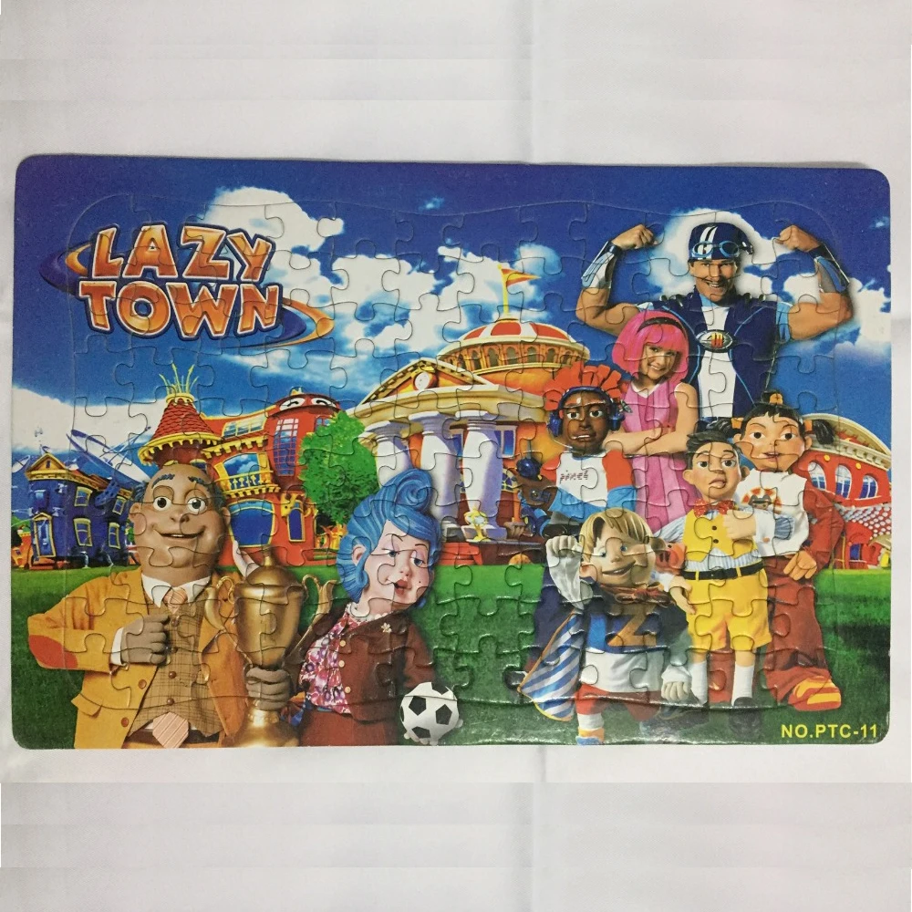 120PCS 42x28cm Lazy Town Jigsaw Puzzle LazyTown 2D Football Puzzles Christmas Educational Science Kids Toys For Children Funny