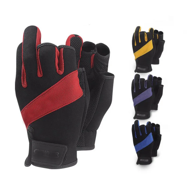 

Anti-slip Fishing Gloves anti-cut with Imported sheepskin fingerless fishing gloves with cut three