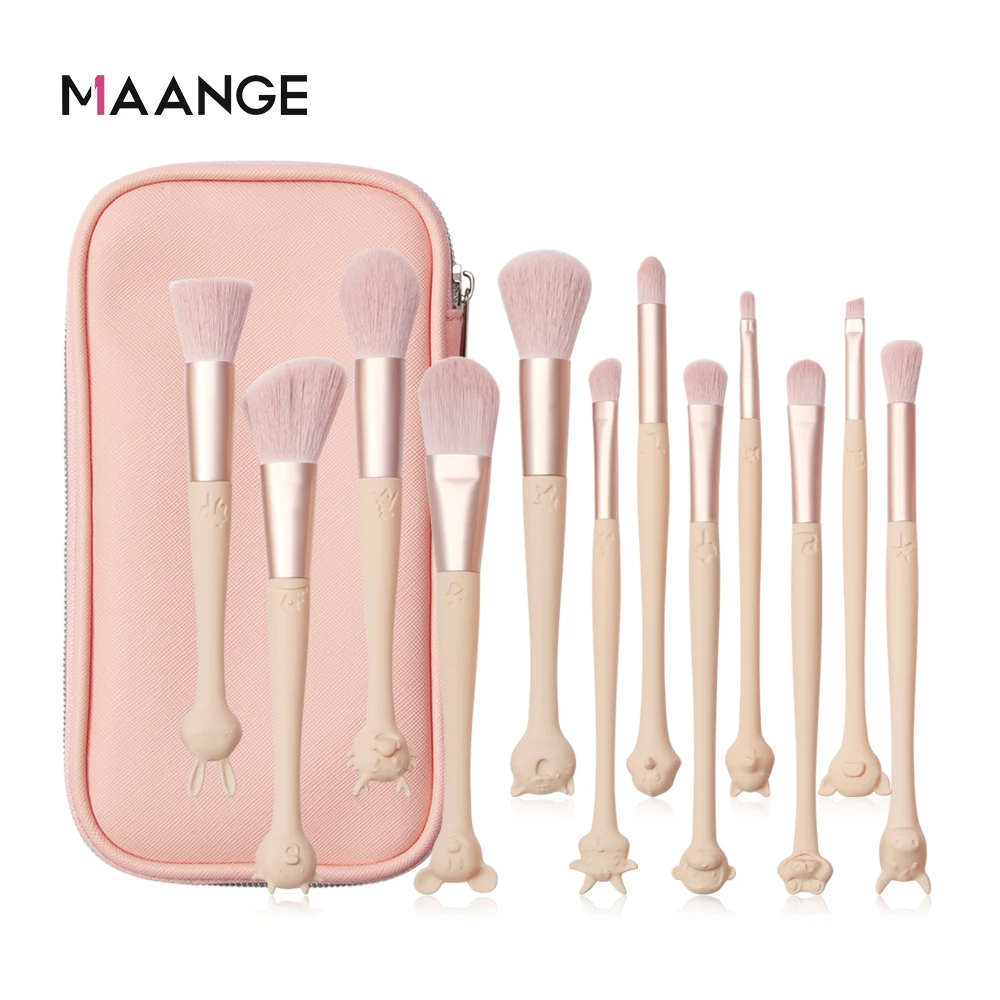 

MAANGE 6/12Pcs Beauty Makeup Brushes Set Cosmetic Foundation Powder Blush EyeShadow Lip Blend Make Up Brush Tool Kit Maquiagem