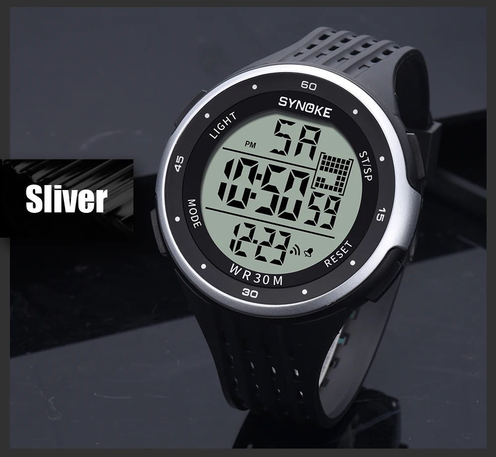 SYNOKE Mens Digital Watches Fahion Sport Fitness Watch G Shock Waterproof Watch Male Clock Watches Man Fashion Stopwatch