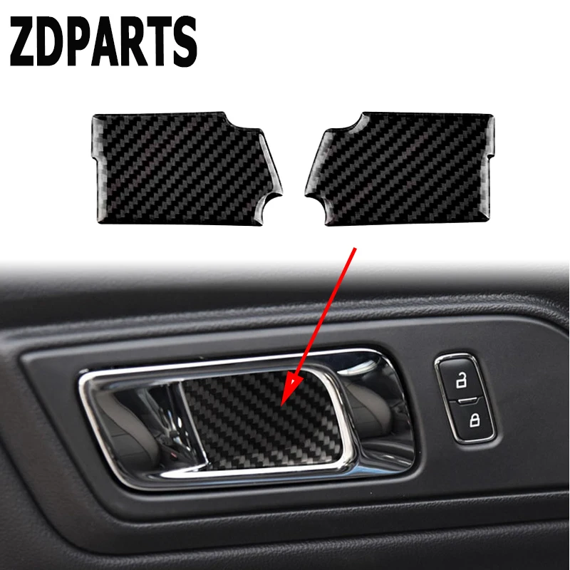 3D-наклейки на дверные ручки ZDPARTS из углеродного волокна для Ford Mustang 2015 2016 2017 GT500 GT 350