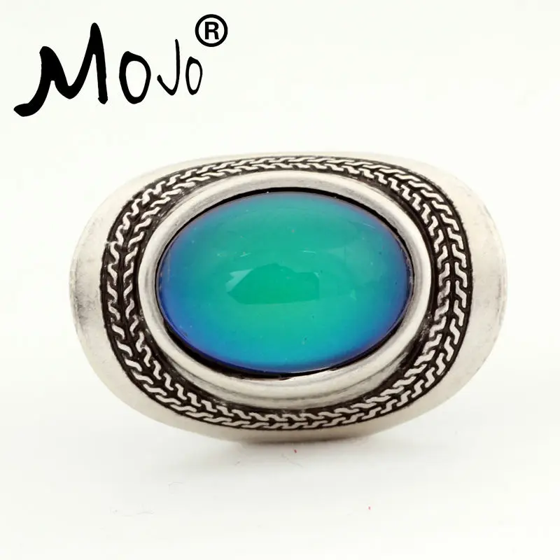 Mojo, высокое качество, винтажное, меняющее цвет, кольцо для настроения, овальное, Сменное кольцо, кольцо контроля температуры для мужчин, MJ-RS020