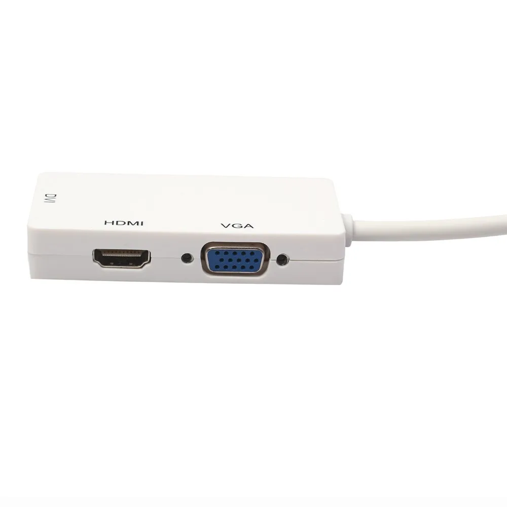 3 в 1 Thunderbolt Mini DP DisplayPort Male To HDMI DVI VGA Женский адаптер конвертер кабель для Apple MacBook Air