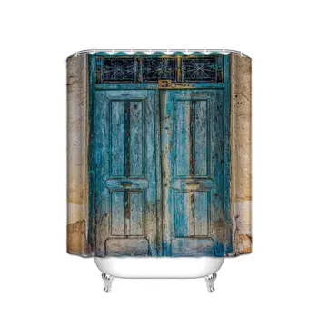 

CHARMHOME Rustic Country Barn Wood Door Waterproof Mildew Resistant Polyester Fabric Shower Curtain Antique Theme Bathroom Decor