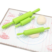 Средний размер, антипригарная силиконовая скалка для помадки, для торта, для теста, ролик для украшения торта, инструменты для выпечки