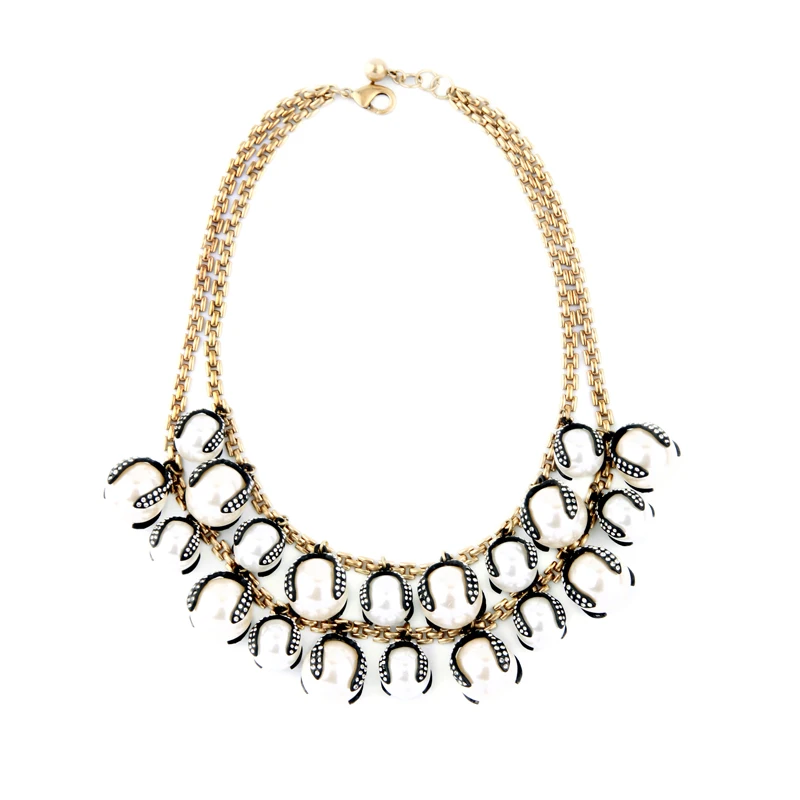 

Women Accessories Vintage Personality 2015 Women Fine Double Large Pearl Elegant Necklace