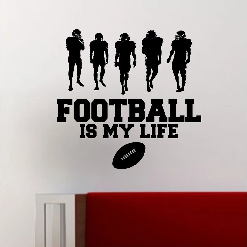 Football Is My Life Wall Decal Sticker Vinyl Home Decor Decoration