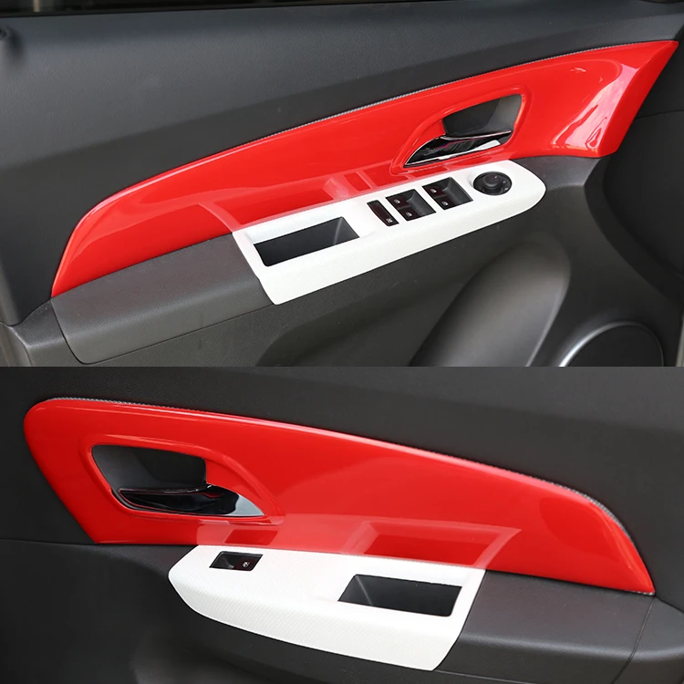 Для Chevrolet Cruze 2009- АБС внутренняя дверная ручка декоративный кожух и центральная консоль декоративная панель наклейка автомобиля Стайлинг 7 шт