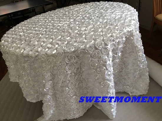 

20pcs 3D Rose Flower Table cloth for Wedding White Colour