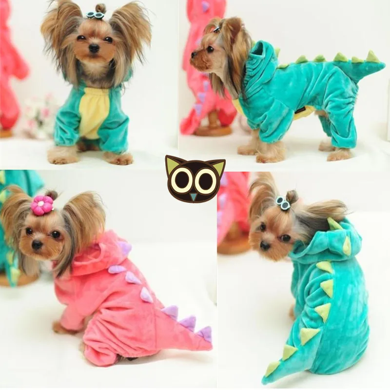 Забавная Одежда для собак, пальто для питомца дракона, щенка, одежда динозавров, плюшевый худи, чихуахуа, трикотажная одежда для маленьких собак 15