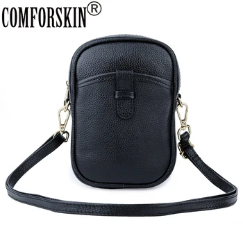 

COMFORSKIN Brand Designer Premium 100% Cowhide Leather Preppy Style Mobile Phone Bag Ladies Messenger Bag 2019 Bolsas Feminina