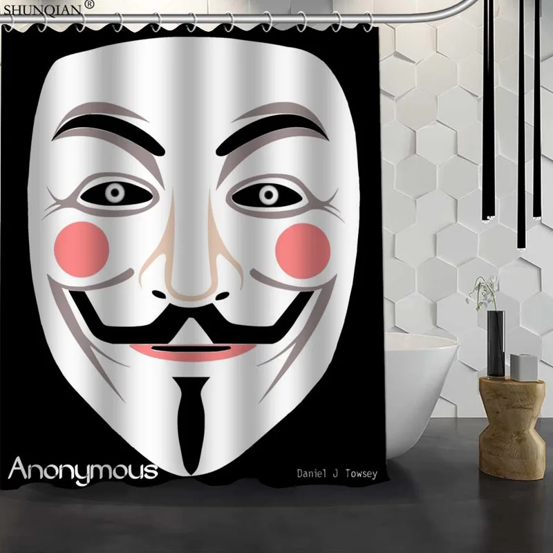 Новая V для Vendetta Заказная занавеска душа водонепроницаемая ткань полиэфирная - Фото №1