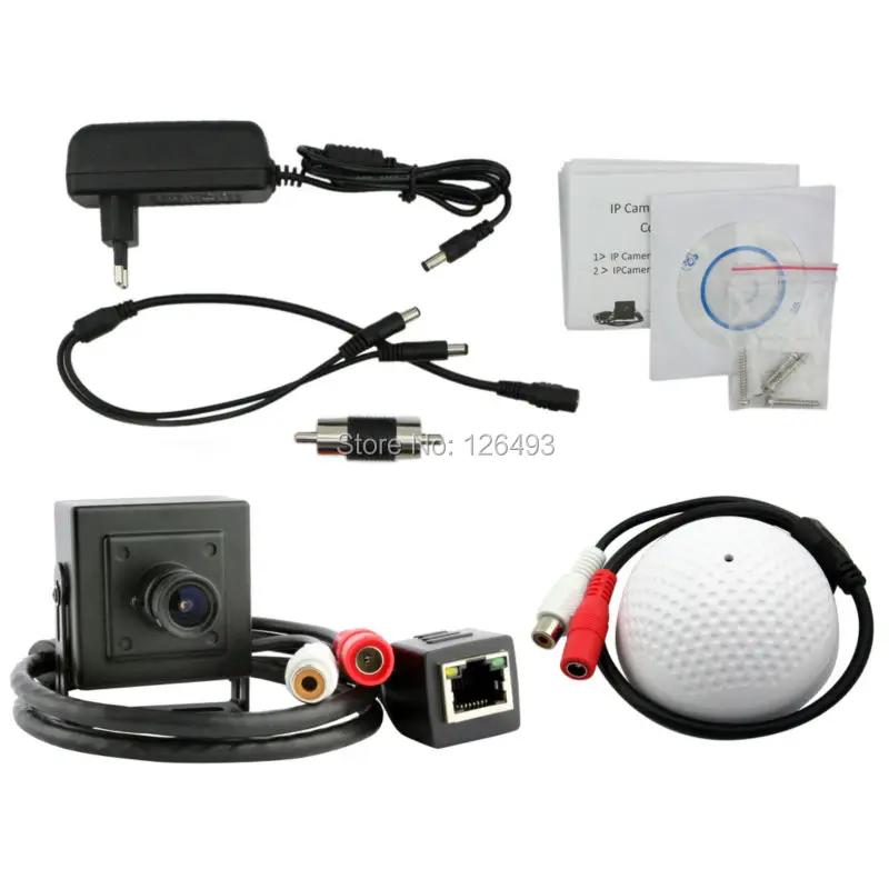 

720P HD Onvif P2P H.264 mini ip camera 1mp with mic audio microphone
