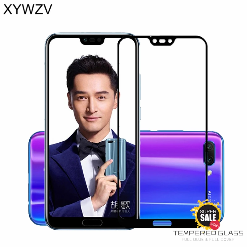 2 шт полное покрытие клея стекло Huawei Honor 10 Закаленное протектор экрана для