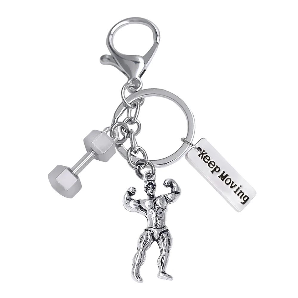 Fitness Schlüsselanhänger Edelstahl - Hantel & Boxhandschuh Design