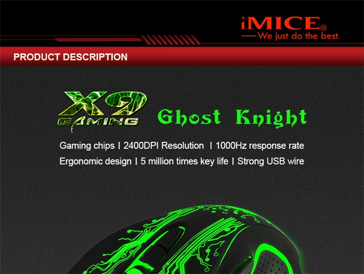 7 Buttons USB Wired Gaming Mouse 2400DPI Optical Gamer Mice X9 with Sades mousepad mat for PC Computer Laptop gamer (1)