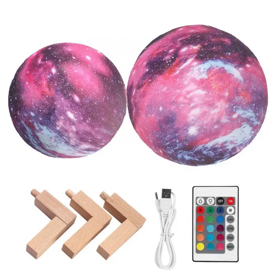 

Novelty 16-Color Stereosco Printed Starry Sky Moon Light USB Charging LED Night Lamp With Remote Control Night Light With Motion