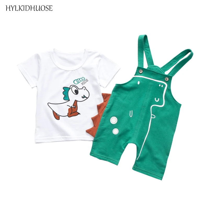 HYLKIDHUOSE Summer Baby Girls Boys Clothing Sets Cotton Dinosaur T