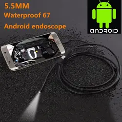 Mini-USB эндоскопа 5,5 мм 1/1. 5/2/3,5/5 м фокус Камера объектив Водонепроницаемый для Android эндоскопа мини USB эндоскопа инспекционной Камера