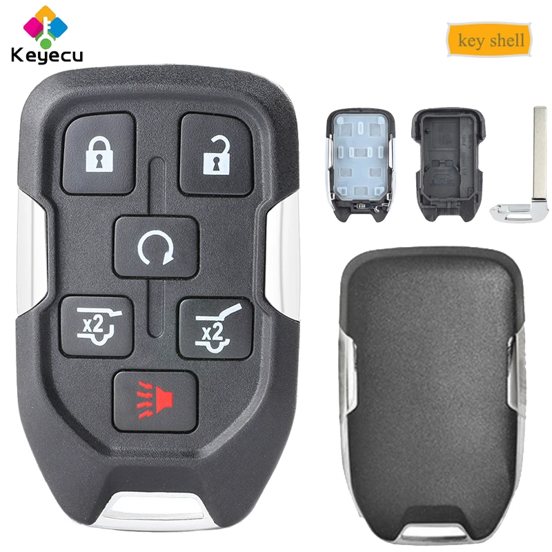 

KEYECU Smart Remote Control Car Key Shell Case Housing With 6 Buttons - FOB for Chevrolet Suburban Tahoe 2015-2017 FCC: HYQ1AA