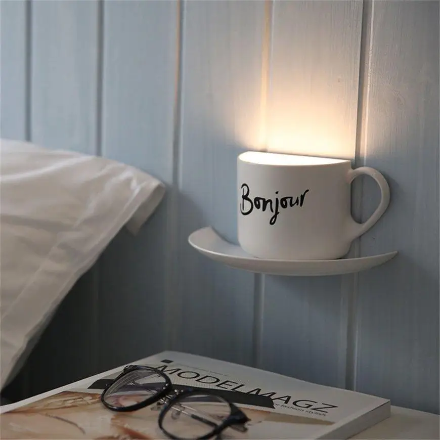 

Intelligent Coffee Cup Shaped Night Light Voice Sensor LED Lamp With Bonjour