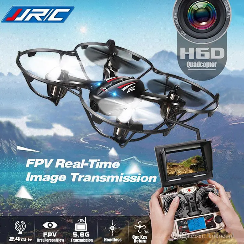 FPV Quadcopters With HD Camera Flying RC Drone JJRC H6D Helicopter Camera Professional Rc Dron Copter Best Toy Gifts