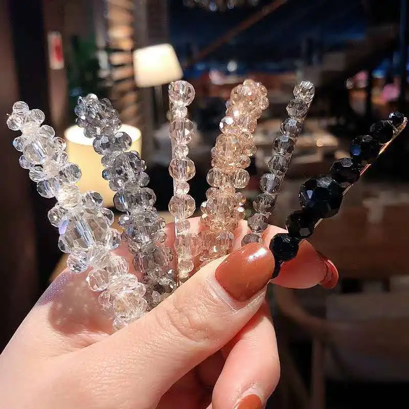 

South Korea's New Crystal Word Clip Beaded Hair Clips Wild Bangs Clip Lady Temperament Side Clip Hair Accessories