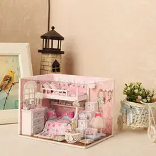 Мебель DIY Кукольный дом Wodden Miniatura кукольные дома мебель комплект головоломки ручной работы кукольный домик игрушки для детей, подарки для девочек H006