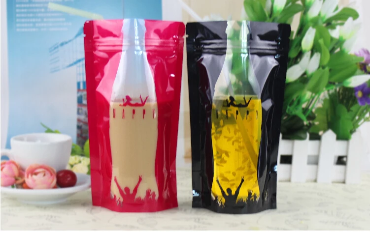 Красочные сумки для напитков, цветной флакон печати пластиковые сумки для напитков, Ziploc соковыжималка Mocktail сумка 12 см* 20 50 шт