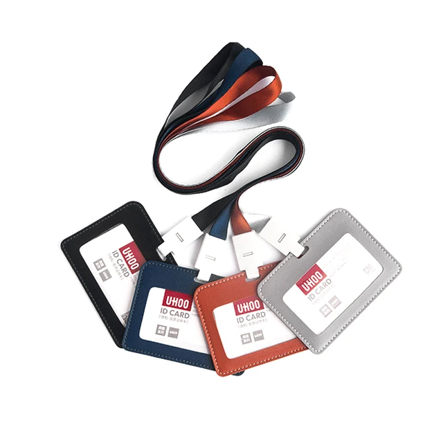 Soft Pu Leather Id Card Holder Name Tag Transpa Double Side Soft Pu Leather Id Card Holder Name Tag Transpa Double Side Exhibition Badge Office